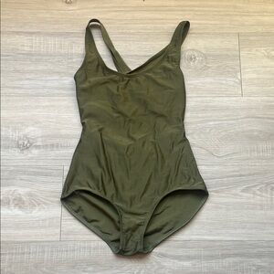 Ballerina Couture- Olive green ballet leotard